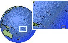 Cook Islands time zone location map borders