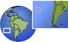 Chile - Easter Island time zone location map borders