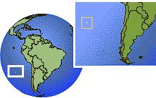 Easter, Chile (Isla de Pascua) time zone location map borders