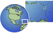 Dominica time zone location map borders