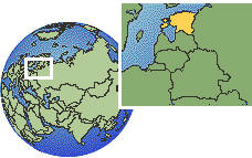 Tallinn, Estonie carte de localisation de fuseau horaire frontières