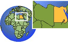 Egypt time zone location map borders