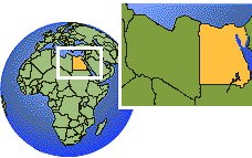 Alexandria, Egypt time zone location map borders