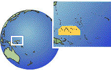 Kosrae, Kosrae, Pohnpei, Estados Federados de Micronesia time zone location map borders