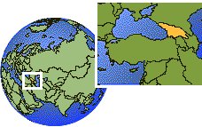Géorgie carte de localisation de fuseau horaire frontières