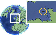 Guernesey carte de localisation de fuseau horaire frontières