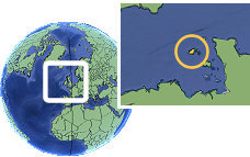 St Peter Port, Guernsey time zone location map borders