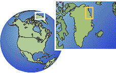 Danmarkshavn, Grönland Zeitzone Lageplan Grenzen