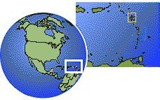 Guadeloupe time zone location map borders