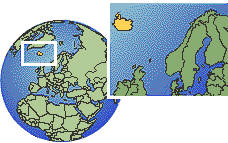 Iceland time zone location map borders