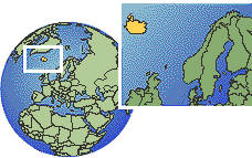 Vestmannaeyjar, Islandia time zone location map borders