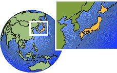Osaka, Japón time zone location map borders