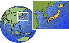 Kawasaki, Japan time zone location map borders