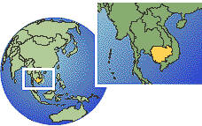 Kambodscha Zeitzone Lageplan Grenzen