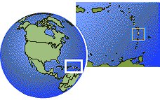 Castries, Santa Lucía time zone location map borders