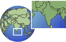 Katunayake, Sri Lanka time zone location map borders