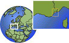 Mónaco time zone location map borders