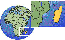 Mahavelona, Madagascar time zone location map borders