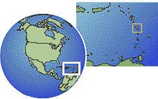 Martinica time zone location map borders
