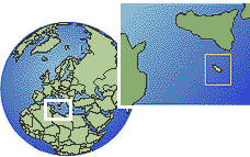 Malte carte de localisation de fuseau horaire frontières