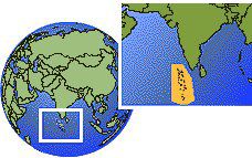 Male, Maldivas time zone location map borders