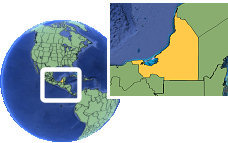 Ciudad Del Carmen, Campeche, México time zone location map borders