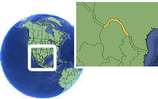 Acuña, Coahuila (Border Region), Mexico time zone location map borders