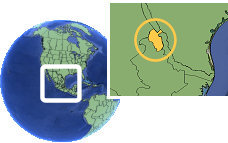 Anahuac, Nuevo León (región fronteriza), México time zone location map borders