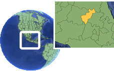 Querétaro, Querétaro, México time zone location map borders