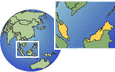 Seremban, Malasia time zone location map borders