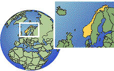 Drammen, Norway time zone location map borders