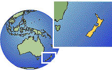 christchurch, Nueva Zelanda time zone location map borders