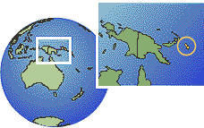 Bougainville, Papouasie-Nouvelle-Guinée carte de localisation de fuseau horaire frontières