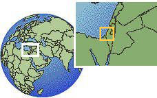 Gaza, Gaza Strip, Palestine, State of time zone location map borders