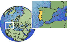 Porto, Continental, Portugal time zone location map borders