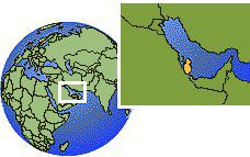 Ar Rayyan, Qatar time zone location map borders