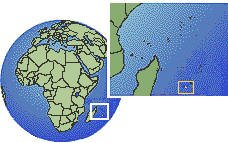 Reunion time zone location map borders