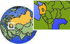 Apsheronsk, Krasnodar, Rusia time zone location map borders