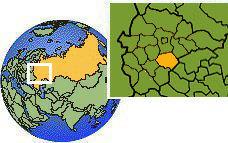 Ryazan, Ryazan', Russia time zone location map borders