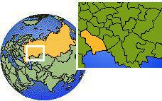 Saratov, Russie carte de localisation de fuseau horaire frontières