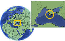 Sevastopol, Russia time zone location map borders