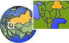 Volzhskiy, Volgograd, Russia time zone location map borders