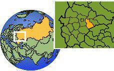 Vladimir, Vladímir, Rusia time zone location map borders