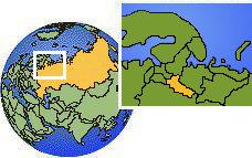 Cerepovec, Vólogda, Rusia time zone location map borders