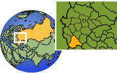 Usman', Voronezh, Russia time zone location map borders