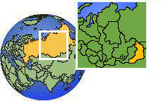 Aginskoye, Zabaykalsky, Russia time zone location map borders