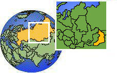 Borzja, Transbaïkalie, Russie carte de localisation de fuseau horaire frontières