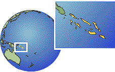 Munda, Islas Salomón time zone location map borders