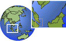 Bukit Timah, Singapore time zone location map borders