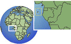 Santo Tomé y Príncipe time zone location map borders